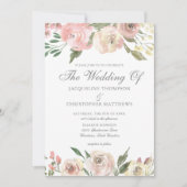 Elegant Blush Pink Ivory Floral Spring Wedding Kaart (Voorkant)