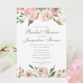 Elegant Blush Pink Ivory Floral Vrijgezellenfeest Kaart