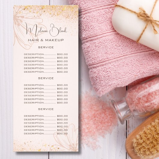 Elegant Blush Pink Ivory Flower Salon Price List Reclamekaart