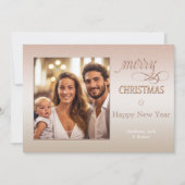 Elegant Blush Pink-kerstfotokaart Feestdagenkaart (Voorkant)