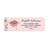 Elegant Blush Pink Klasse van 2025 Afstuderen Etiket (Voorkant)