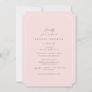 Elegant Blush Pink   Klassiek Vrijgezellenfeest Kaart