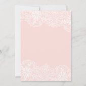 Elegant Blush Pink  Lace Wedding Kaart (Achterkant)