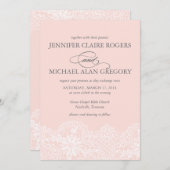 Elegant Blush Pink  Lace Wedding Kaart (Voorkant / Achterkant)