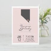 Elegant Blush Pink Las Vegas Wedding Invitation Kaart (Staand voorkant)