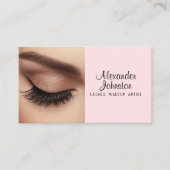 Elegant Blush Pink Lash Makeup Artist QR Code Visitekaartje (Voorkant)