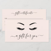 Elegant Blush Pink Lashes Cadeaucertificaat (Voorkant / Achterkant)