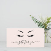 Elegant Blush Pink Lashes Cadeaucertificaat (Staand voorkant)