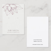 ELEGANT BLUSH PINK LOTUS SIMPLE EARRING DISPLAY VISITEKAARTJE (Voorkant / Achterkant)