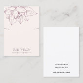 ELEGANT BLUSH PINK LOTUS SIMPLE KETTING DISPLAY VISITEKAARTJE (Voorkant / Achterkant)