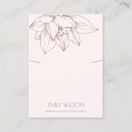 ELEGANT BLUSH PINK LOTUS SIMPLE KETTING DISPLAY VISITEKAARTJE