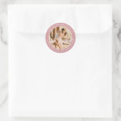 Elegant Blush Pink Love is lief bruiloft foto Ronde Sticker (Tas)