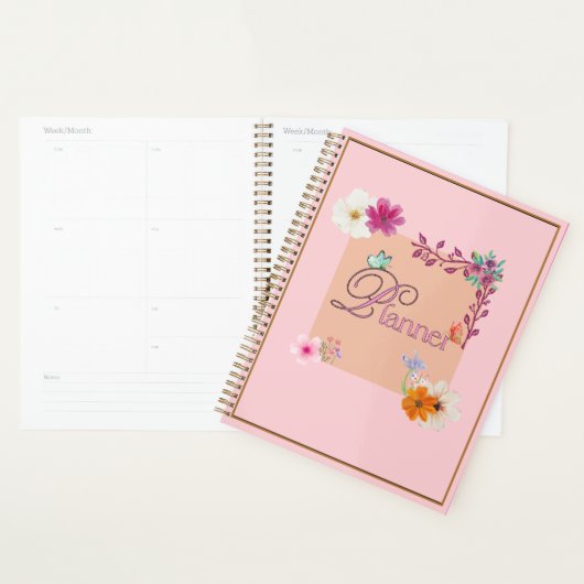 Elegant Blush Pink maandelijks ongedateerd wekelij Planner (Display)