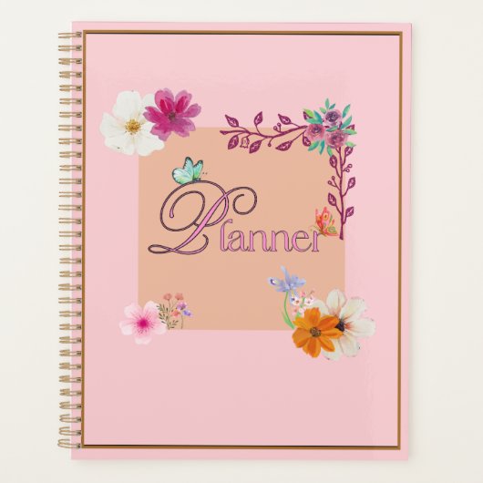 Elegant Blush Pink maandelijks ongedateerd wekelij Planner (Voorkant)