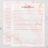 Elegant Blush Pink Marble Monogram (Voorkant / Achterkant)