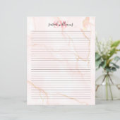 Elegant Blush Pink Marble Monogram (Staand voorkant)