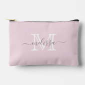 Elegant Blush Pink Minimale naam en Monogram Etui (Voorkant)