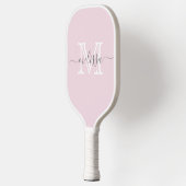 Elegant Blush Pink Minimale naam en Monogram Pickleball Paddle (Links)