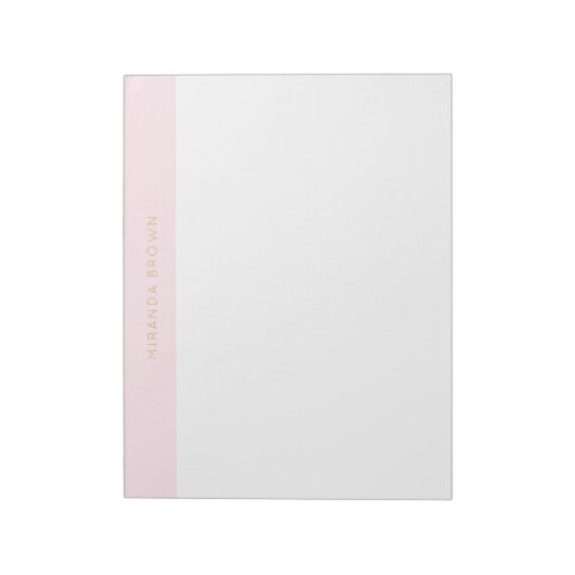 Elegant Blush Pink Minimalist Chic 11x8.5 Notitieb Notitieblok (Linkerzijde)