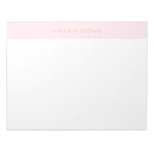 Elegant Blush Pink Minimalist Chic 11x8.5 Notitieb Notitieblok (Voorkant)
