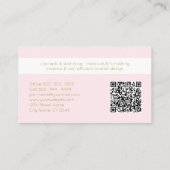 Elegant Blush Pink Minimalist Classy QR Code Visitekaartje (Achterkant)