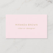 Elegant Blush Pink Minimalist Classy QR Code Visitekaartje (Voorkant)