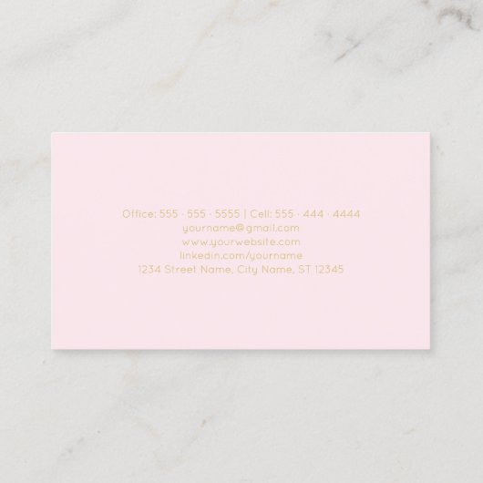 Elegant Blush Pink Minimalist Classy Visitekaartje (Achterkant)