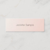Elegant Blush Pink Minimalist Plain Trendy Luxury Mini Visitekaartje (Voorkant)