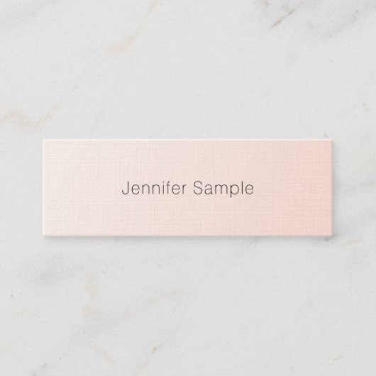 Elegant Blush Pink Minimalist Plain Trendy Luxury Mini Visitekaartje (Voorkant)