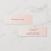 Elegant Blush Pink Minimalist Plain Trendy Luxury Mini Visitekaartje (Voorkant / Achterkant)