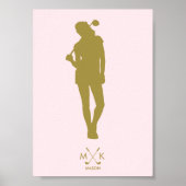 Elegant Blush Pink | Modern Lady Golfer Poster (Voorkant)