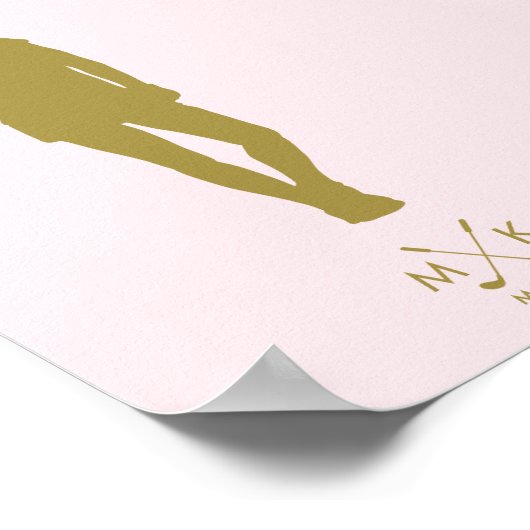 Elegant Blush Pink | Modern Lady Golfer Poster (Hoek)