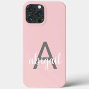 Elegant Blush Pink Modern Stijlvol monogram  Case-Mate iPhone Case