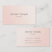 Elegant Blush Pink Modern Trendy Premium Linen Visitekaartje (Voorkant / Achterkant)