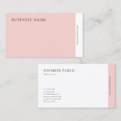 Elegant Blush Pink Moderne Minimale Sjabloon Visitekaartje (Voorkant / Achterkant)