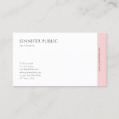 Elegant Blush Pink Moderne Minimale Sjabloon Visitekaartje (Achterkant)