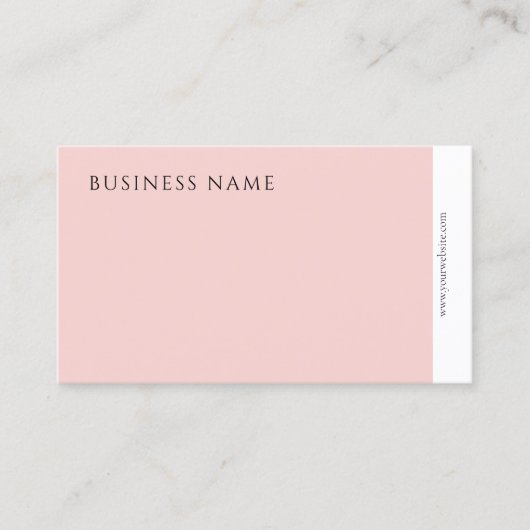 Elegant Blush Pink Moderne Minimale Sjabloon Visitekaartje (Voorkant)