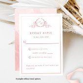 Elegant Blush Pink Monogram met Waterverf RSVP