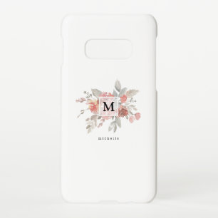 Elegant Blush Pink Monogram Samsung Galaxy S10E Hoesje