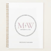 Elegant Blush Pink Monogram Weddenschap Planner (Voorkant)