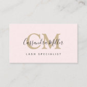 Elegant Blush Pink Monogrammed Name Professional Visitekaartje (Voorkant)