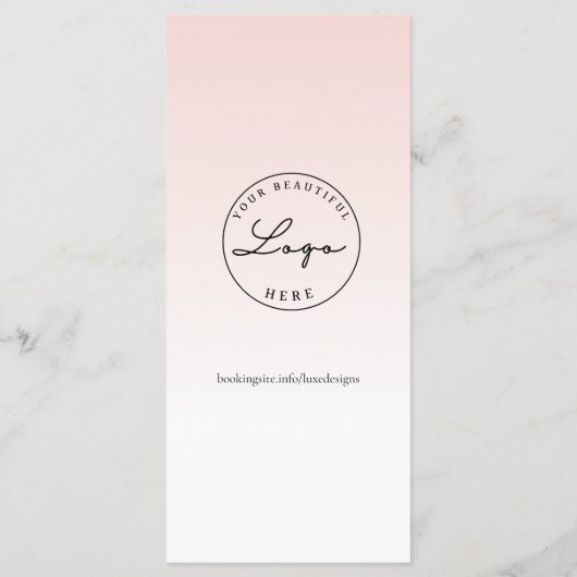 Elegant Blush Pink Nail Salon Price List Kaarten (Achterkant)
