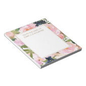 Elegant Blush Pink Navy Blue Florence uit bureau Notitieblok (Schuin)