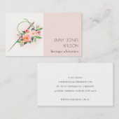 Elegant Blush Pink Needle Waterverf Floral Tailor Visitekaartje (Voorkant / Achterkant)