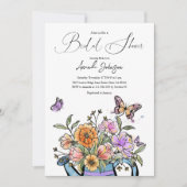 Elegant Blush Pink Oranje Garden Butterfly Floral Kaart (Voorkant)