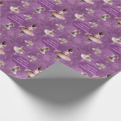 Elegant Blush Pink Paars Name Age Text Ballet Cadeaupapier (Hoek)