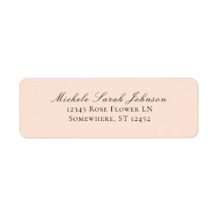 Elegant Blush Pink Pastel Minimalist Etiket