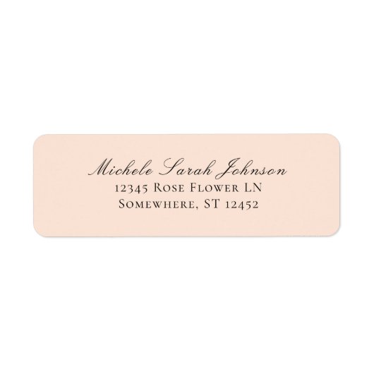 Elegant Blush Pink Pastel Minimalist Etiket (Voorkant)