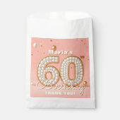 Elegant Blush Pink Pearl And Gold 60th Birthday Bedankzakje (Voorkant)