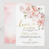 Elegant Blush Pink Peony Bloemenliefde in Bloom Kaart (Voorkant / Achterkant)